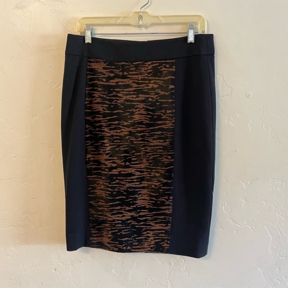 Etcetera NWT Calf Skin Mixed Media Pencil Skirt Size 8